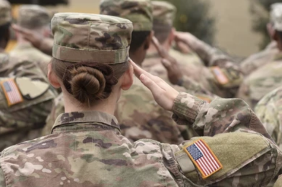 Photo of soldiers saluting