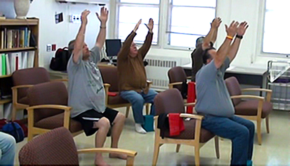 Chair yoga class