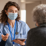 Photo of doctor with patient